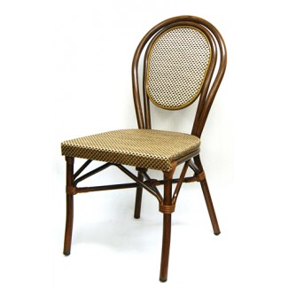 606SR Marseille French Cafe Bistro Rattan Woven Bamboo Parisian Side Chair Tan